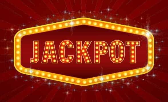 A large sign saying "Jackpot"