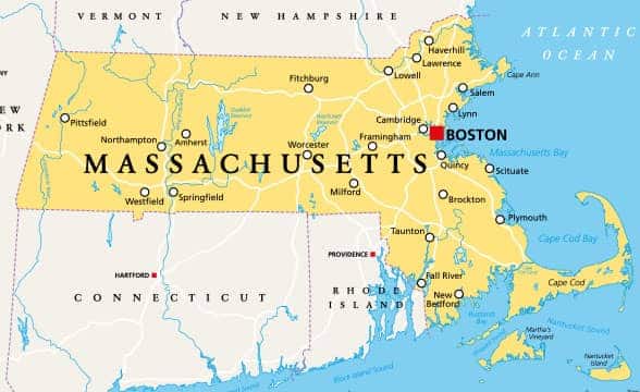 Massachusetts on the map