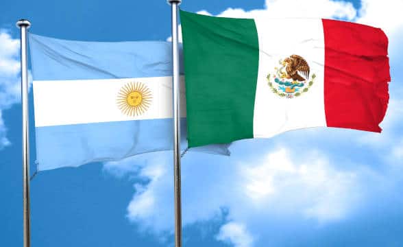 Mexico and Argentina's flags.