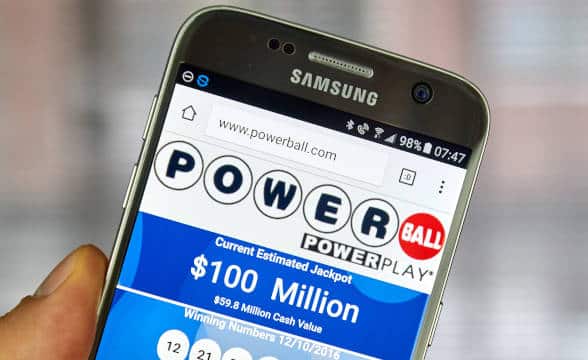 Powerball's app on mobile.