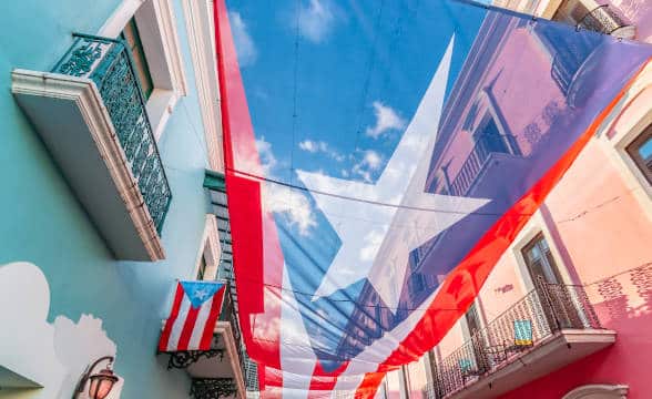 Puerto Rico and the national flag.