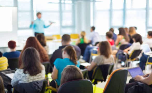 Students in a class room