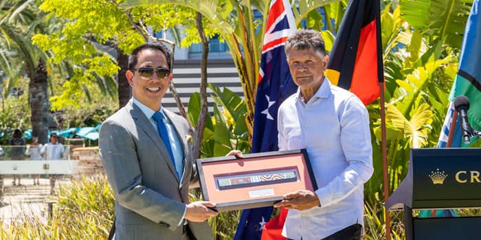 Crown Perth CEO David Tsai is welcomed to the Crown Family