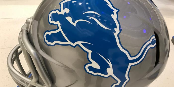 Detroit Lions football helmet with logo