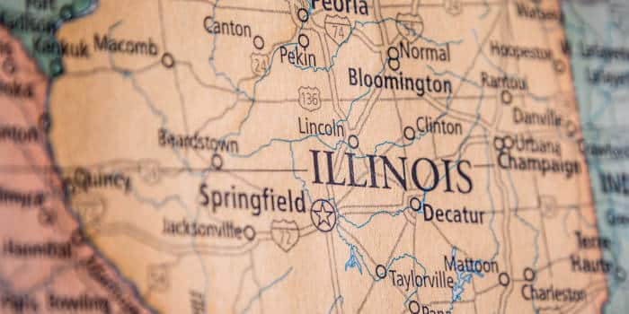 Illinois' state map.