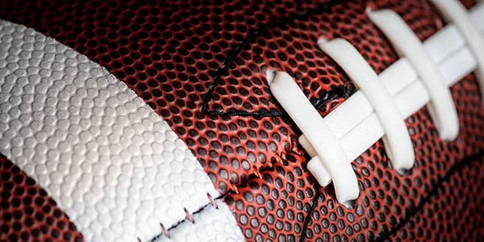 Football ball closeup photo