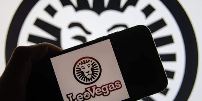 LeoVegas Group's logo and phone.