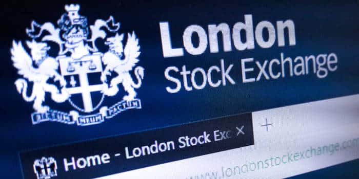 London Stock Exchange's website and logo.