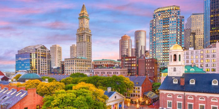 Boston, Massachusetts cityscape skyline