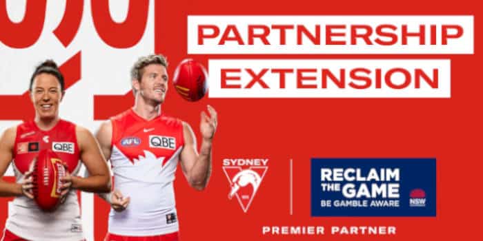 Sydney Swans GambleAware partnership logos