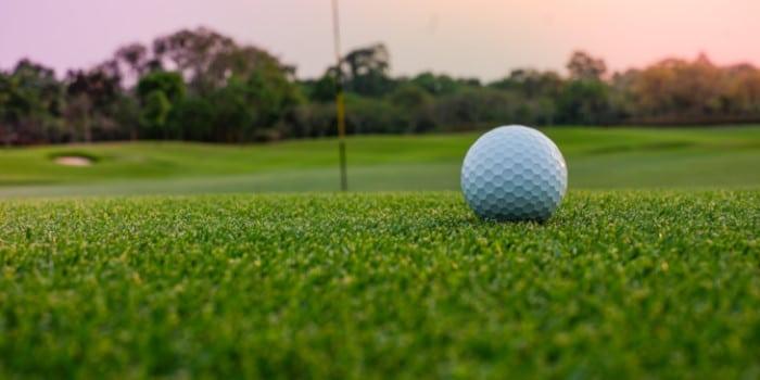 Golf ball on golf field