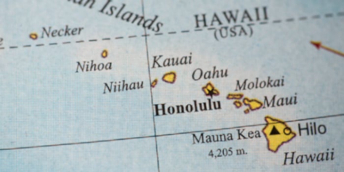 Hawaii islands on map