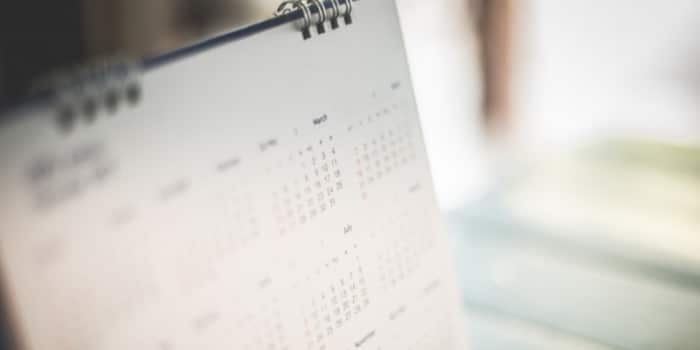 A calendar that is partially blurred