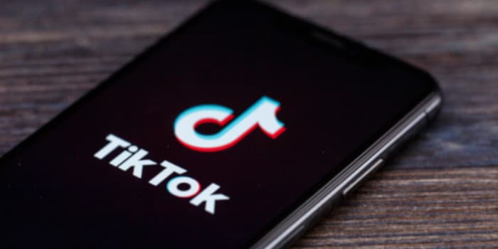 A smartphone with opened TikTok application