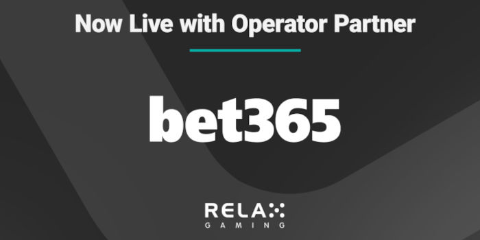 Relax Gaming powering bet365's iGaming portfolio with games.