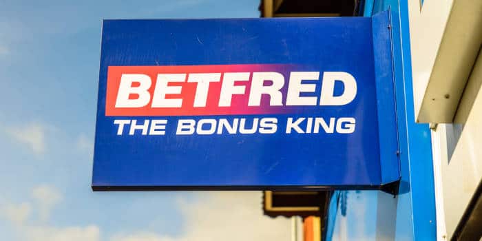 Betfred bookmaker store sign.