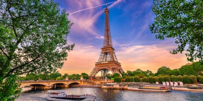 Eiffel Tower in Paris, France.