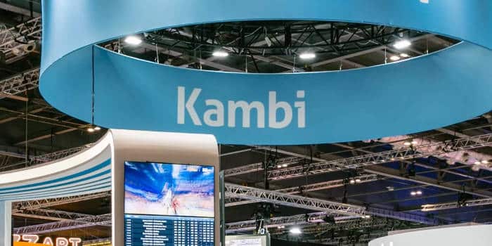 Kambi Sportsbook booth at an expo.