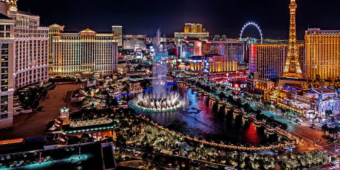 The famed Las Vegas Strip from the air