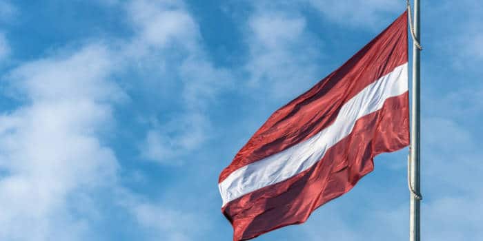 Latvia's national flag.