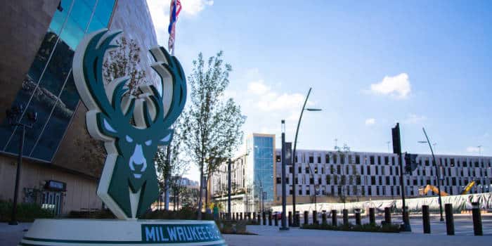 The Milwaukee Bucks home arena in Milwaukee.