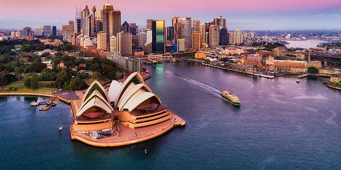 The famous opera house in Sydney