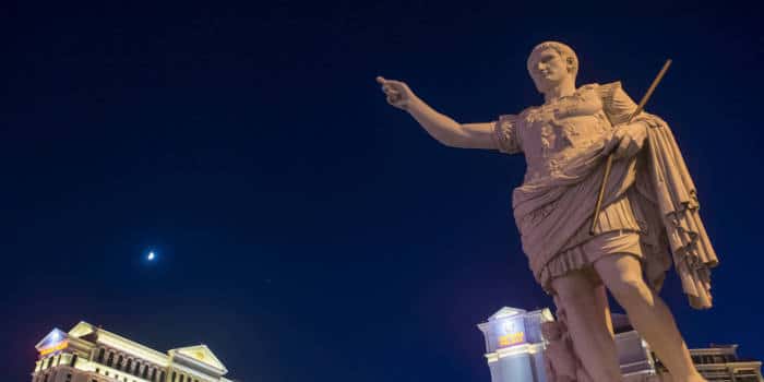 Caesars' statute outside a Caesars Casino property.