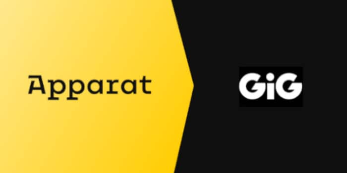 The logos of GiG and Apparat Gaming