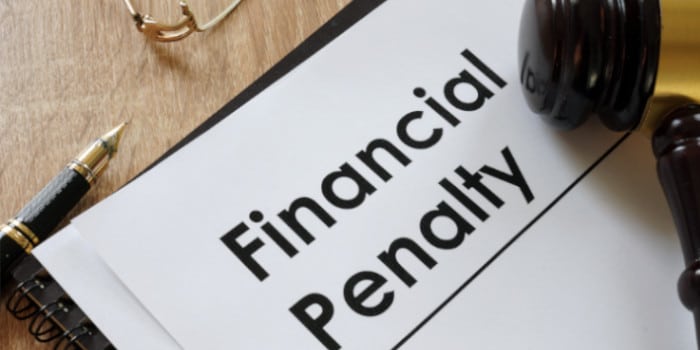 Financial penalty document - fine