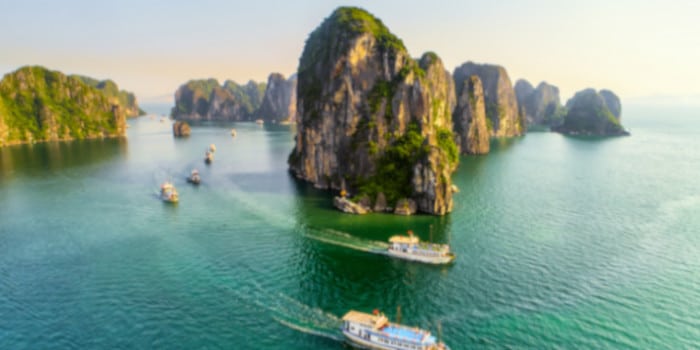 Halong Bay, Vietnam, aerial photo