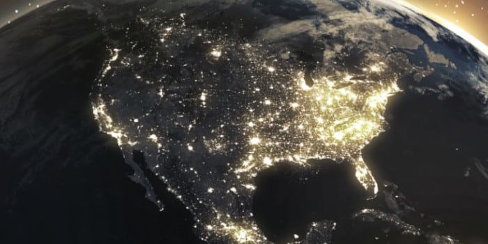 A photo of North America taken from space