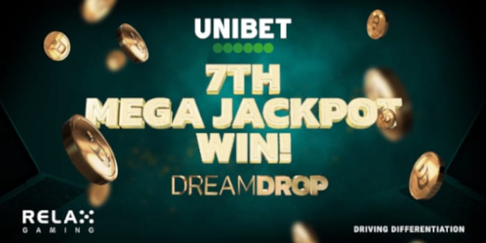 Seventh Dream Drop Jackpot from Relax Gaming won via Unibet