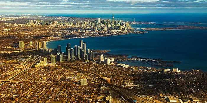 Bird's eye view of Toronto, Canada