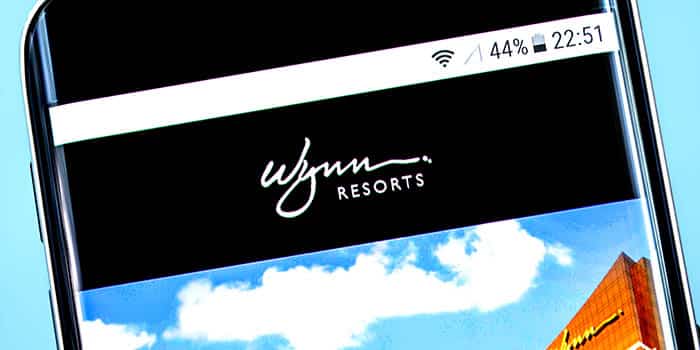 Wynn Resorts' logo on a smartphone