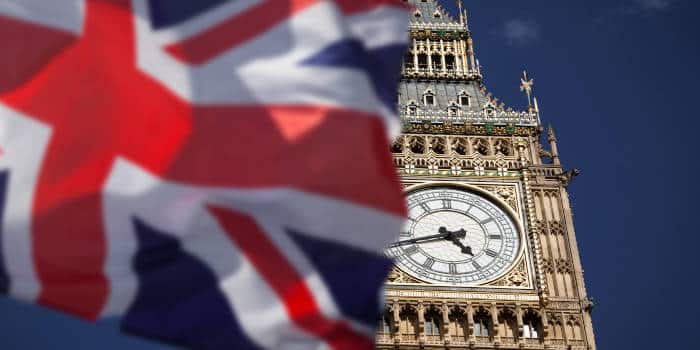 Big Ben and the UK Flag.