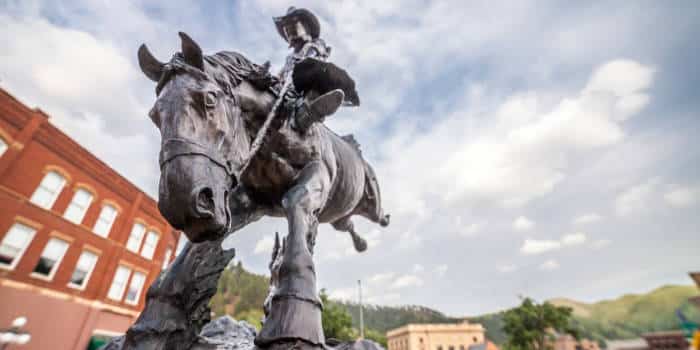 A statue in Deadwood, South Dakota