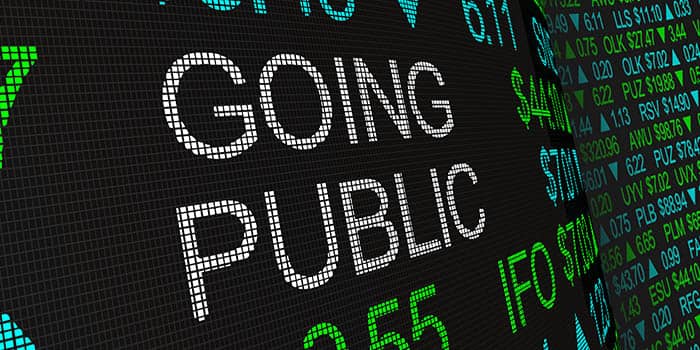 A stock image that represents public listing on a stock exchange.