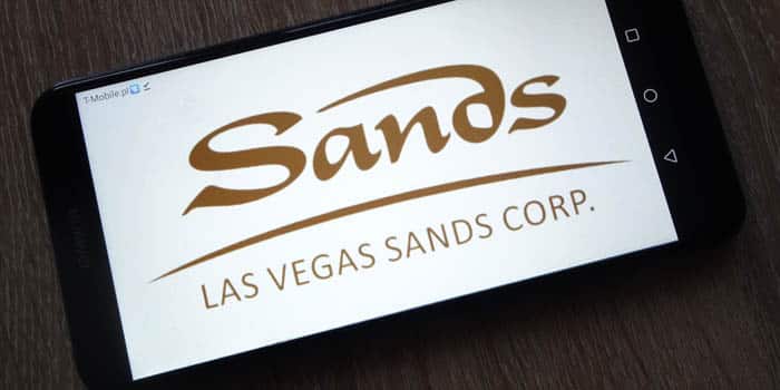 Las Vegas Sands' logo appears on a mobile device