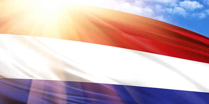 Sun shines through the Netherlands' flag