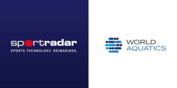 Sportradar and World Aquatics logos, partnership