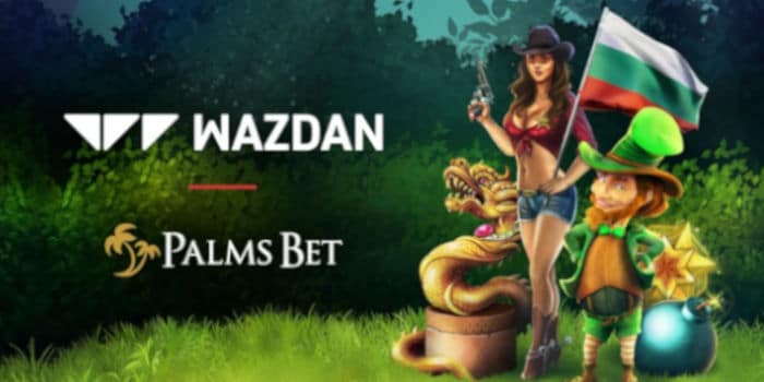 Wazdan and Palms Bet partnership logos