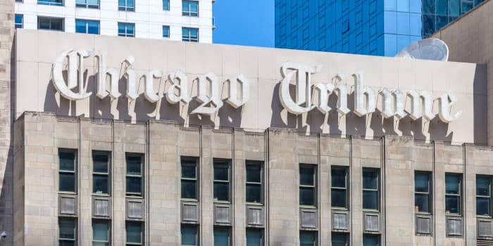 The Chicago Tribune headquarters.