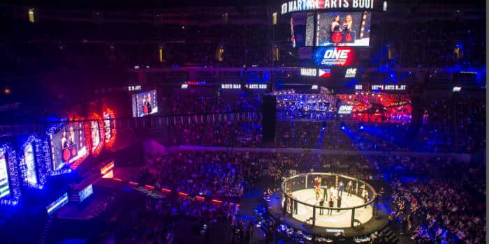 The Octagon for One Championship MMA promotion.