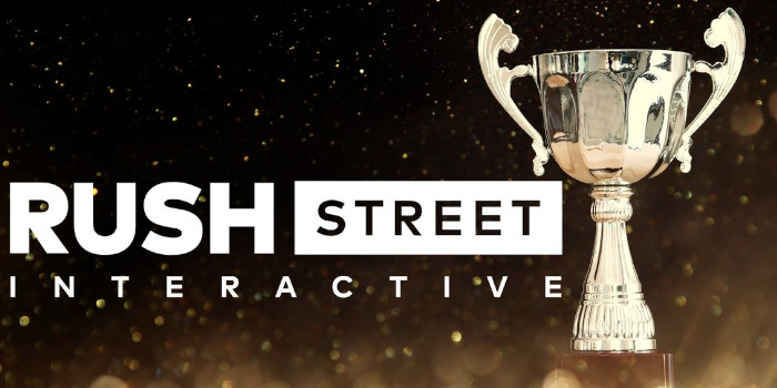 Rush Street Interactive logo and trophy.