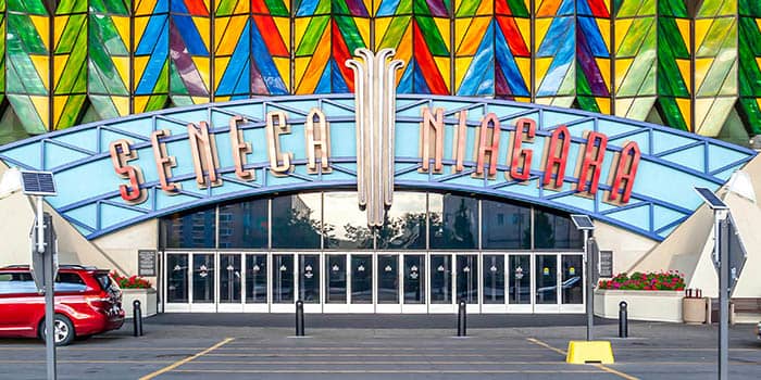 The entrance of Seneca Nation's casino and hotel in Niagara Falls