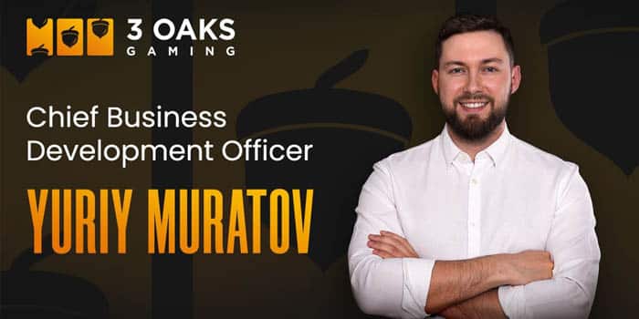 3 Oaks Gaming designated Yuriy Muratov as CBDO