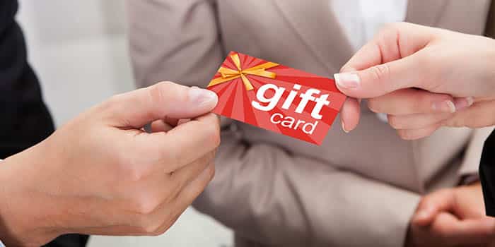 A person receives a gift card