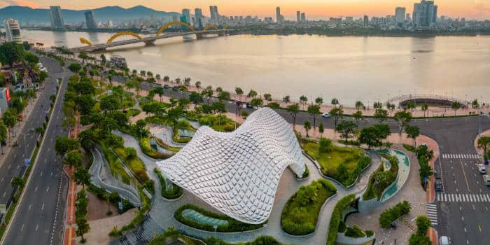 Da Nang port city in Vietnam