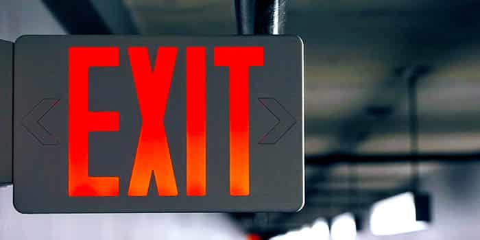 An exit sign