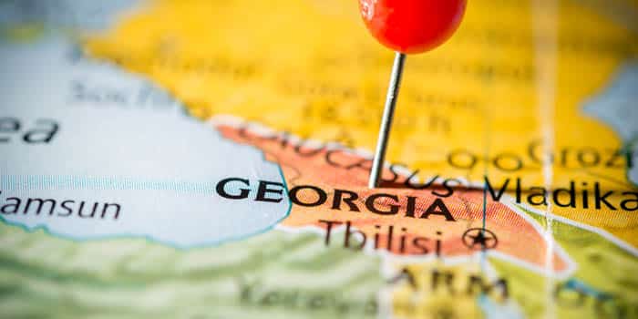 Georgia pinned on the map